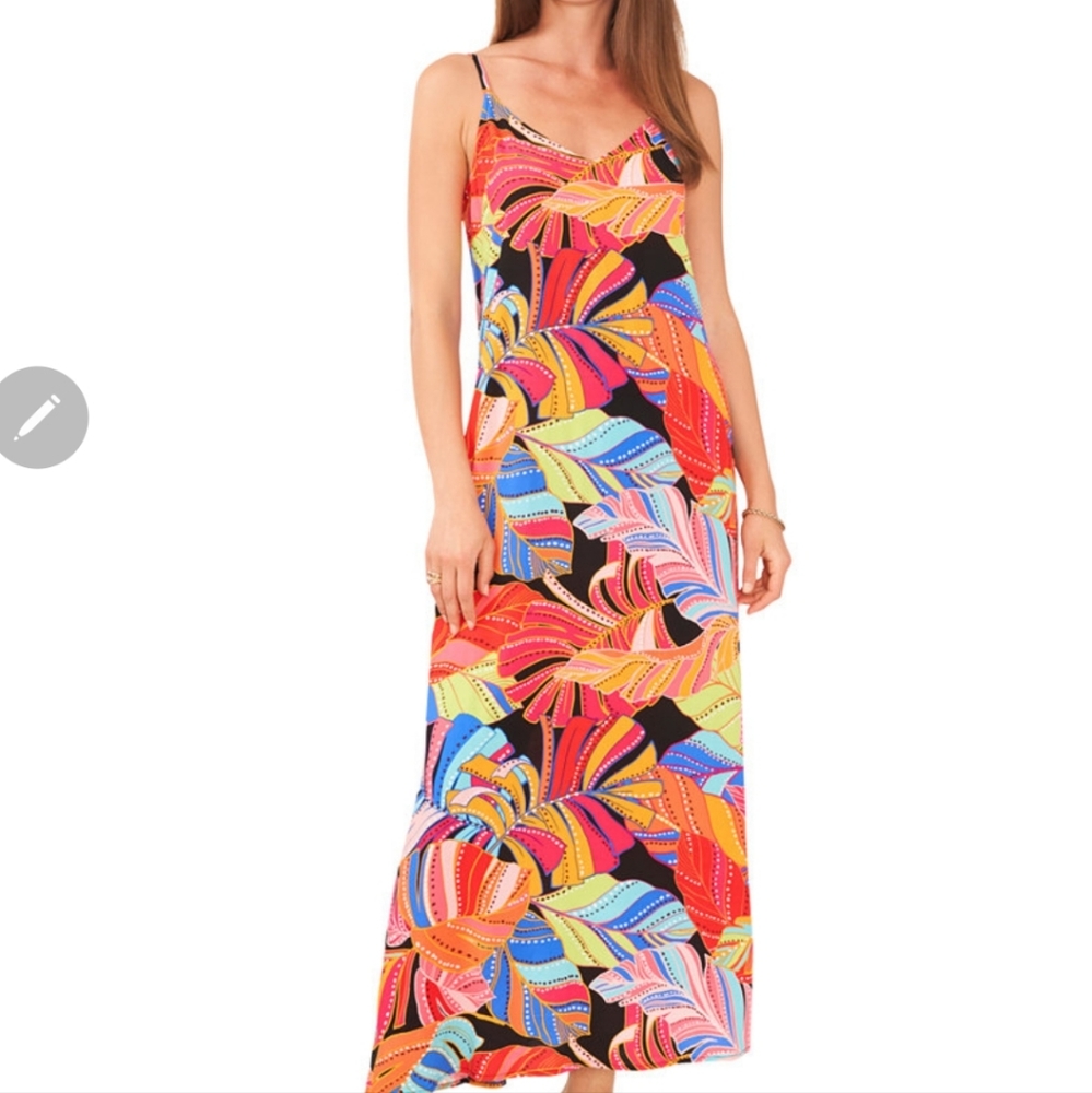 Vince Camuto Maxi Dress, Large, Orange Red
